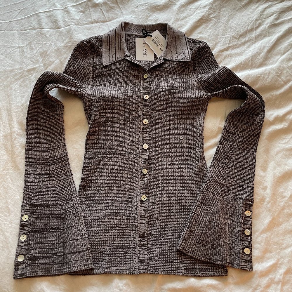 NWT Le Ore Rimini Collared Cardigan Chocolate Minx S